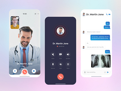 Healthcare Mobile App aduio call chat chat ui clean ui doctor app doctor booking app doctors app figma figma designer finance message message ui online online booking app design online consaltion ui uiux uiux designer video call video call app