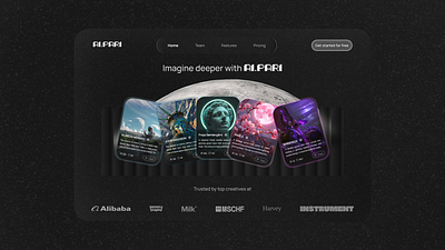 Ai Image generator - Landing Page ai ai image generator cleandesign creativeui figma figmadesign landingpage moderndesign techdesign uidesign userinterface webdesign