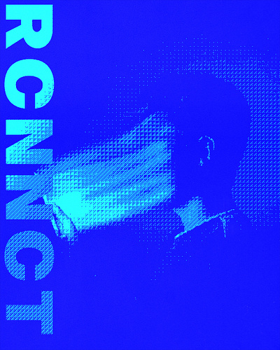 Project RCNNCT blue cool cover art cyberpunk dither dithering graphic design illustration