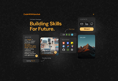 CodeWithHarshal - Full Stack Developer Portfolio graphic design ui