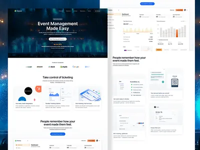 Event Management SaaS Landing Page UI/UX Design b2b saas landing page design event management figma saas saas design saas landing page ui design user centric user experience uxui