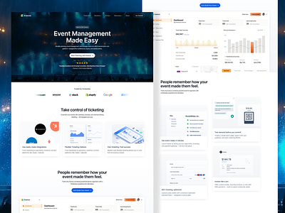 Event Management SaaS Landing Page UI/UX Design b2b saas landing page design event management figma saas saas design saas landing page ui design user centric user experience uxui
