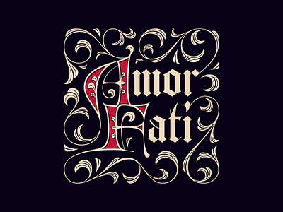 Amor Fati Lettering hand lettering illustration lettering lettering art type type design typogaphy vector vector lettering