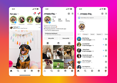 Pawsfeed the Instagram app for dogs app dogs instagram paws pets ui
