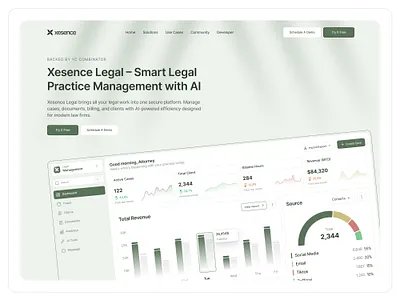 Xesence - Legal Landing Page ai landing page landing landing page law law firm legal startup tech web web design website