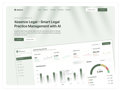 Xesence - Legal Landing Page ai landing page landing landing page law law firm legal startup tech web web design website