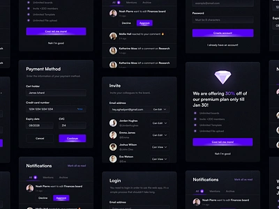 Modal Experiments darkmode modal darmode dashboard discount invite members login modal modal modal design modals notification notification modal offer payment modal pop up popup sign up modal ui uidesign uidesigner ux