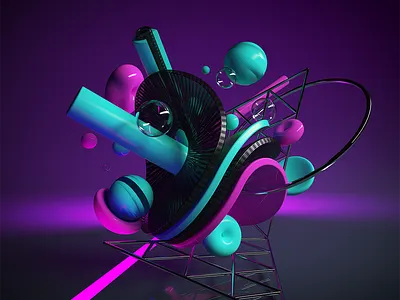 3d 3d art direction cinema4d geometric graphic design lights neon shapes surrealism