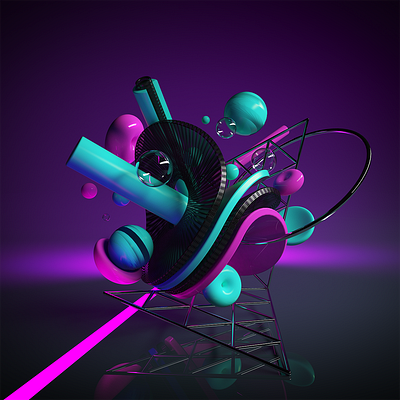3d 3d art direction cinema4d geometric graphic design lights neon shapes surrealism