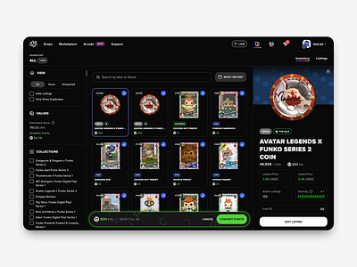Droppp - Convert Arcade Points Flow convert design ecommerce inventory marketplace nft points ui ux web