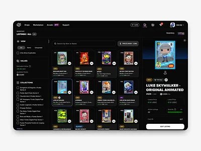 Droppp - Listings & Editing design ecommerce inventory listings marketplace nft ui ux web