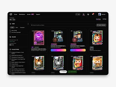 Droppp - Inventory design ecommerce inventory marketplace nft ui ux web