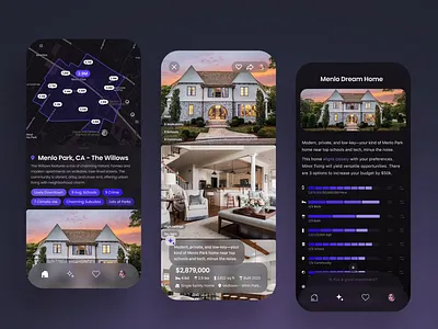 Hoom App agent ai animation app dark app dark ui darkmode dashboard home buying interaction mobile real estate ui wangmander