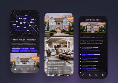Hoom App agent ai animation app dark app dark ui darkmode dashboard home buying interaction mobile real estate ui wangmander