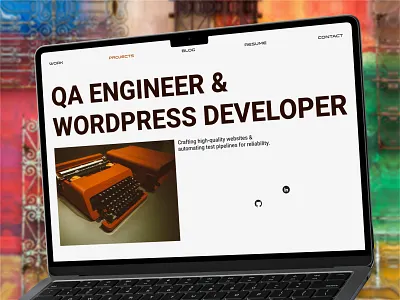 QA Engineer & WordPress Developer – Modern Portfolio Website clean layout creative portfolio developer branding developer portfolio developer showcase digital resume frontend design minimal ui modern developer portfolio modern web design portfolio website professional website qa engineer responsive design tech website ui inspiration uiux design web development website showcase wordpress developer