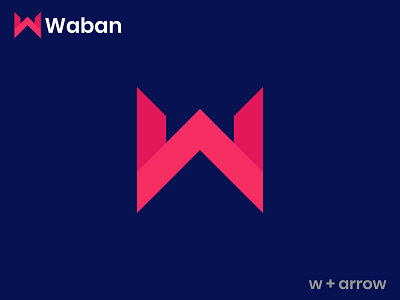 W and arrow app icon arrow branding colorful letter logo design logodesign logomark minimalist modern monogram red symbol w