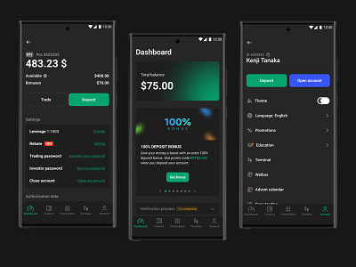 Mobile app design for trading mobile app product design ui ux