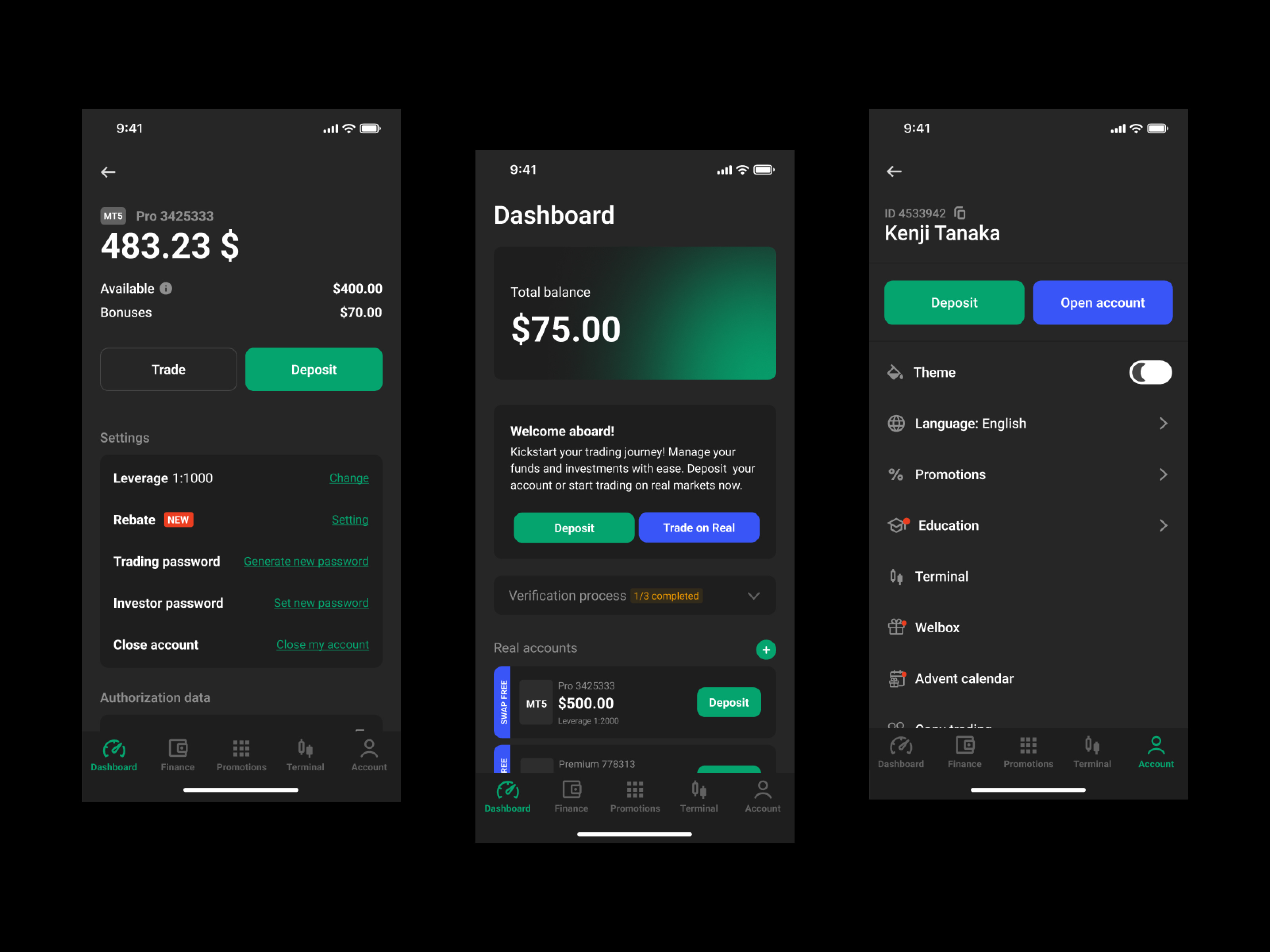 Mobile app design for trading mobile app product design ui ux