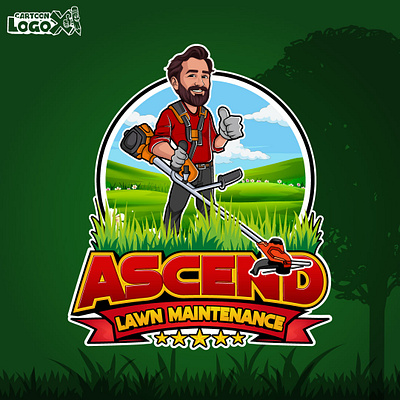 Ascend Lawn Maintenance Logo – Bold Cartoon Branding usa logo design agency