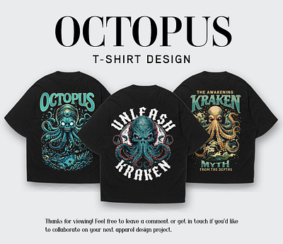 Octopus T-Shirt Design | Bold Graphics for Apparel branding custom t shirt design graphic design logo premium streetwear streetwear streetwear design t shirt t shirt design vector vintage graphic