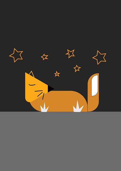 Look at this cute baby fox illustration