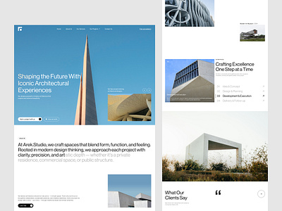 Arek.Studio - Architecture Website Landing Page alif app architecture design figma graphic design hero home landing page modern page reza section site ui ui ux design ux web website