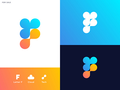 F Logo branding cloud logo f f icon f logo f monogram gradient logo icon lettermark logo logodesign minimal logo modern logo print tech logo technology typography