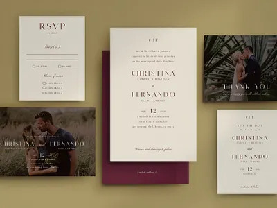 Wedding / Classic Center Layout graphic design invitation design typography wedding