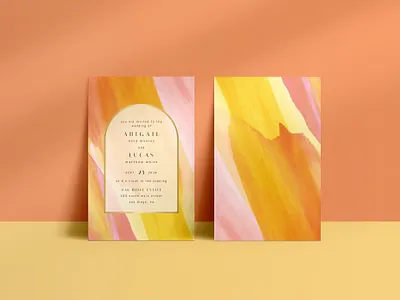 Wedding / Sunset graphic design invitation design pastel sunset watercolor wedding