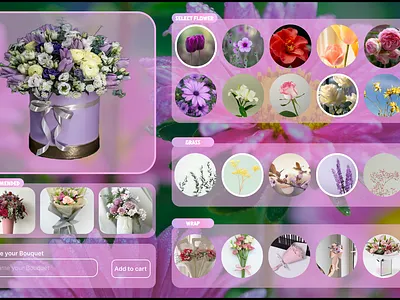 Daily UI #33 - Customize Product custom flower customize product daily 100 challenge daily ui flower costomization flower shop ui design uiux design web design