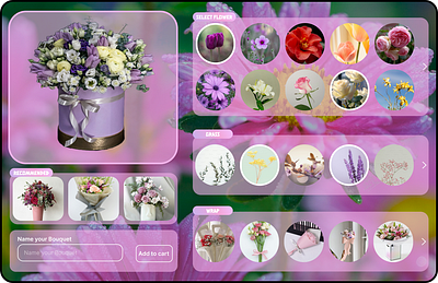 Daily UI #33 - Customize Product custom flower customize product daily 100 challenge daily ui flower costomization flower shop ui design uiux design web design