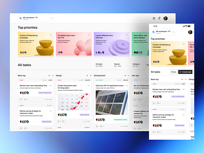 Task management platform app board card kanban management saas task ui ux