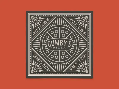 Gumby's Pizza Bandana bandana branding design graphic design illustration illustration art logo pizza texas texture typography vector