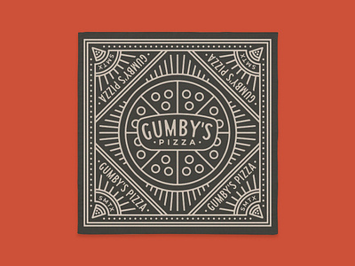 Gumby's Pizza Bandana bandana branding design graphic design illustration illustration art logo pizza texas texture typography vector