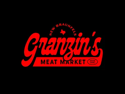 Granzin's Meat Market apparel branding butcher design graphic design hat design hill country illustration illustration art logo meat meat market texas type typography vector