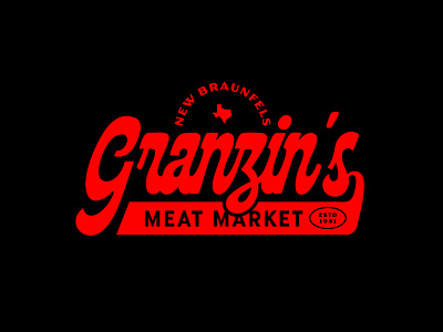 Granzin's Meat Market apparel branding butcher design graphic design hat design hill country illustration illustration art logo meat meat market texas type typography vector
