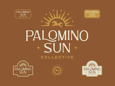 Palomino Sun branding desert design graphic design horse illustration illustration art logo nature palomino sun sun rays sunshine texture typography vector wild horse