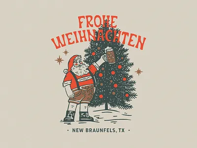 German Santa beer beer stein branding christmas christmas tree design german graphic design holiday illustration illustration art logo ornaments santa texture tree typography vector