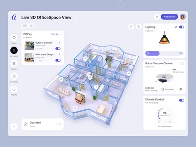 OfficeSpace IoT Dashboard – Smart Workspace Management UI Design 3dvisualization app design apps dashboarddesign design dribbble facilitymanagement interactiondesign iot iot dashboard istie iftear landing page officemanagement productdesign smart home dashboard smartoffice ui uiux webappdesign website