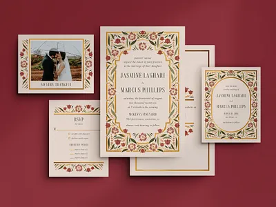 Wedding / Folk Florals country floral folk graphic design illustration invitation design pattern wedding