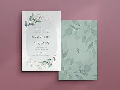 Wedding / Watercolor Greenery botanical graphic design illustration invitation design leaves watercolor wedding