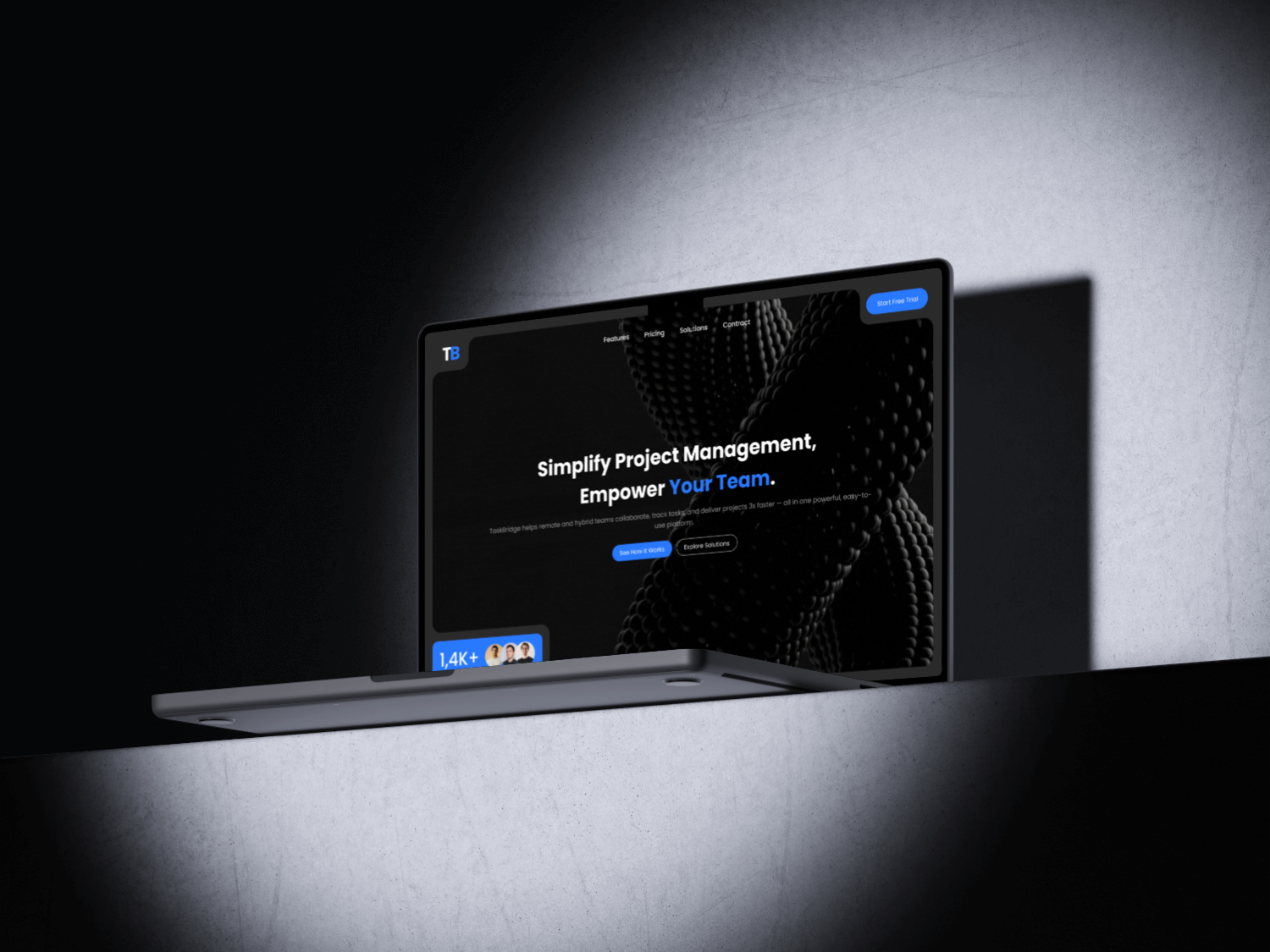 SAAS Landing Page 3d dailyui ui