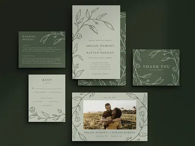Wedding / Hand Drawn Botanicals graphic design illustration invitation design wedding