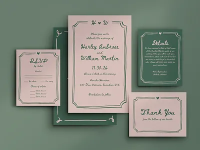 Wedding / Hand Drawn Frame graphic design invitation design wedding