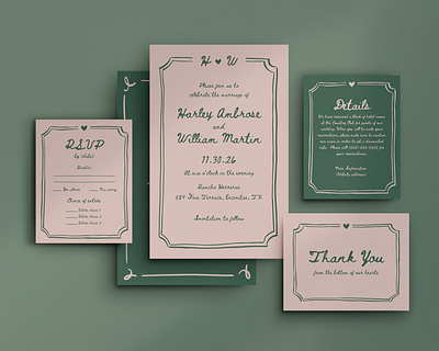 Wedding / Hand Drawn Frame graphic design invitation design wedding