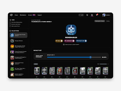 Droppp - Collection Tracker & Catalog catalog design grid marketplace nft tracker ui ux web