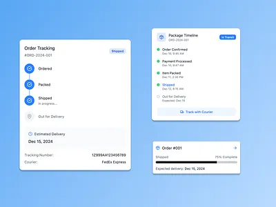 Simple order tracking widget clean ui dashboard widgets delivery ui figma food app minimal ui mobile widgets modern ui order tracking progress bar simple tracker tracking web widgets