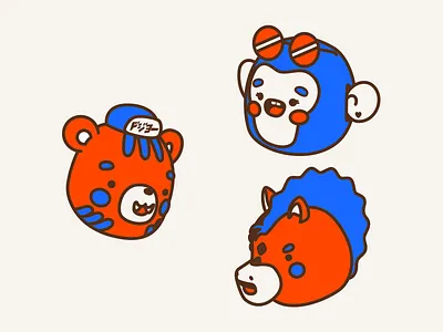 Dōjō S6 🐯🐴🙊 adobe illustrator branding design digital art dojo studio illustration motion vector