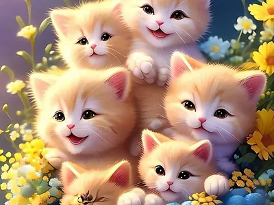 Happy Kittens 3d graphic design