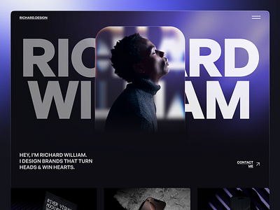 Personal Portfolio Website Ui Design. app app design glass effect hire designer ios glass landing page latest design popular popular design portfolio portfolio website trending ui ui design ui design inspiration ui ux ui ux design